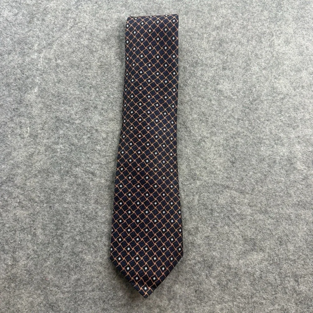 Bvlgari Silk Tie Mens Geometric Davide Pizzigoni Geometric Blue Italy Classic